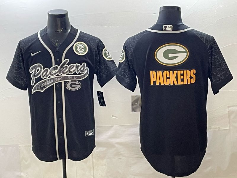 Men 2025 Green Bay Packers Blank Black Joint Name Nike Limited NFL Jersey style 004
